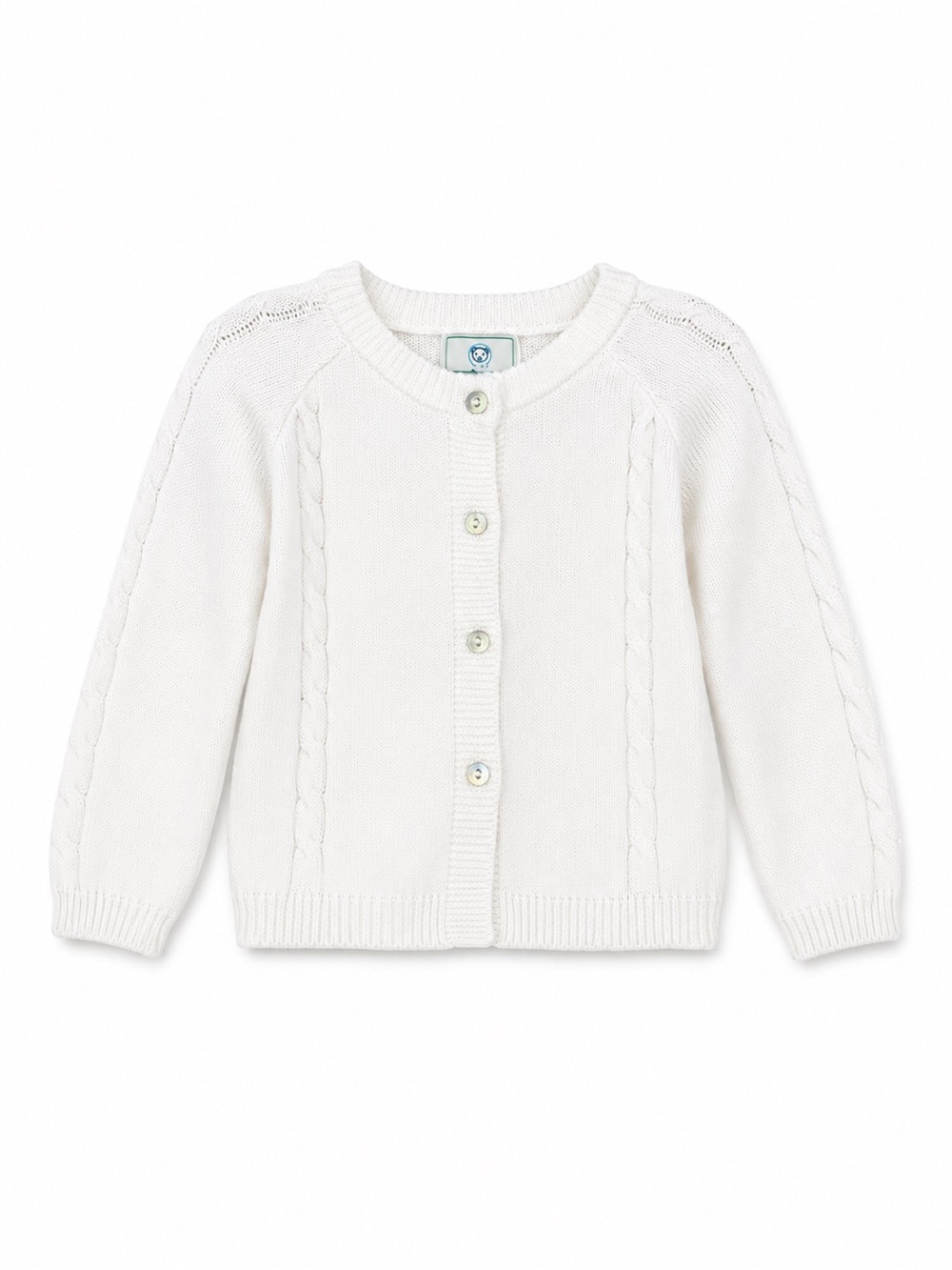 Petite Maison Kids White Cotton Cable Knit Cardigan NWT Size 2 Years